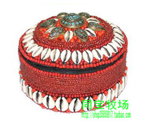 Tibetan shell jewelry box diameter 10cm height 8cm