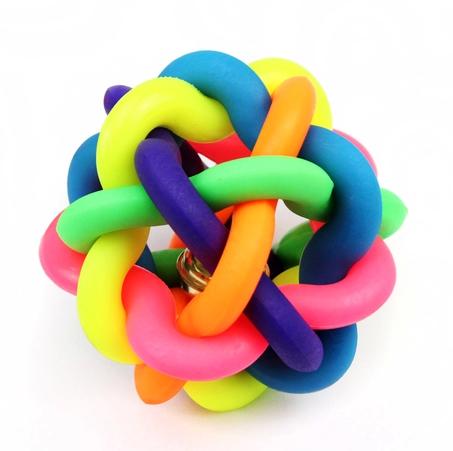 Colorful Bell Ball (small) pet toy dog toy ball Bell toy rubber ball