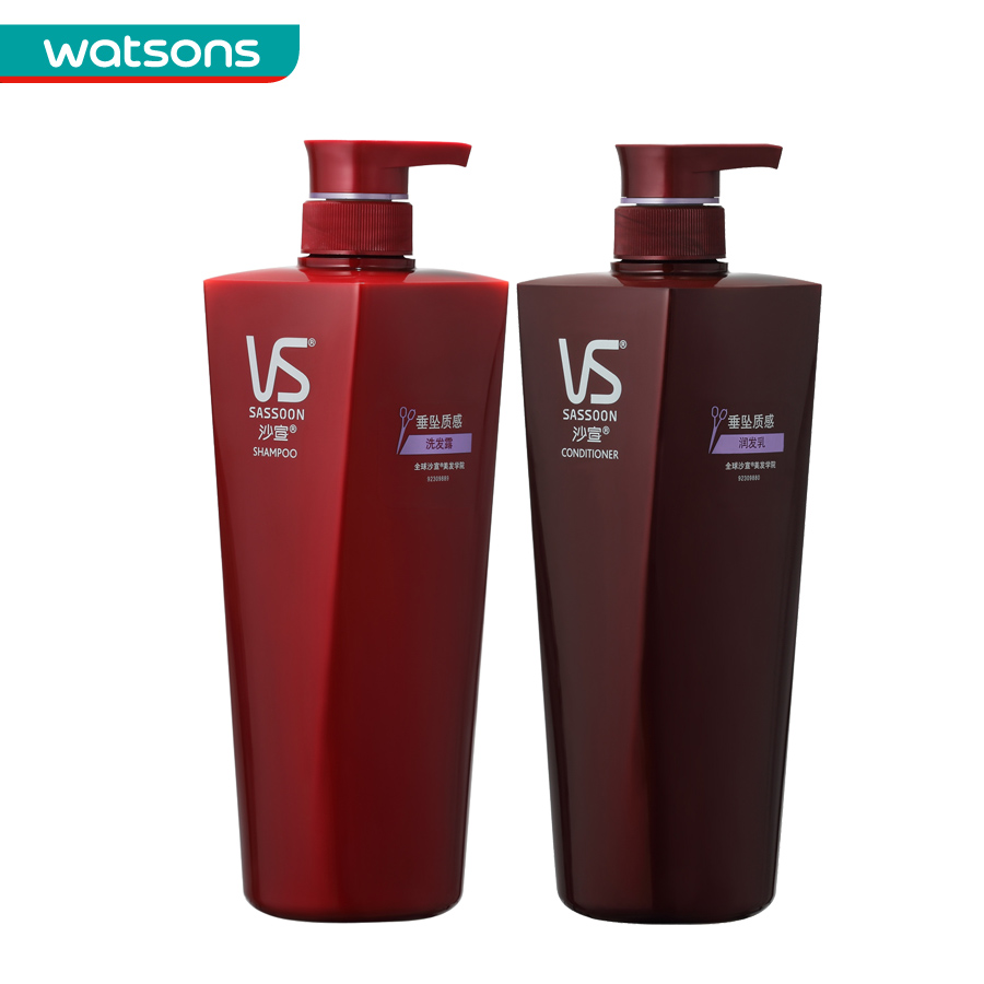 【屈臣氏】组合  沙宣垂坠质感洗发露750ml+润发乳750ml