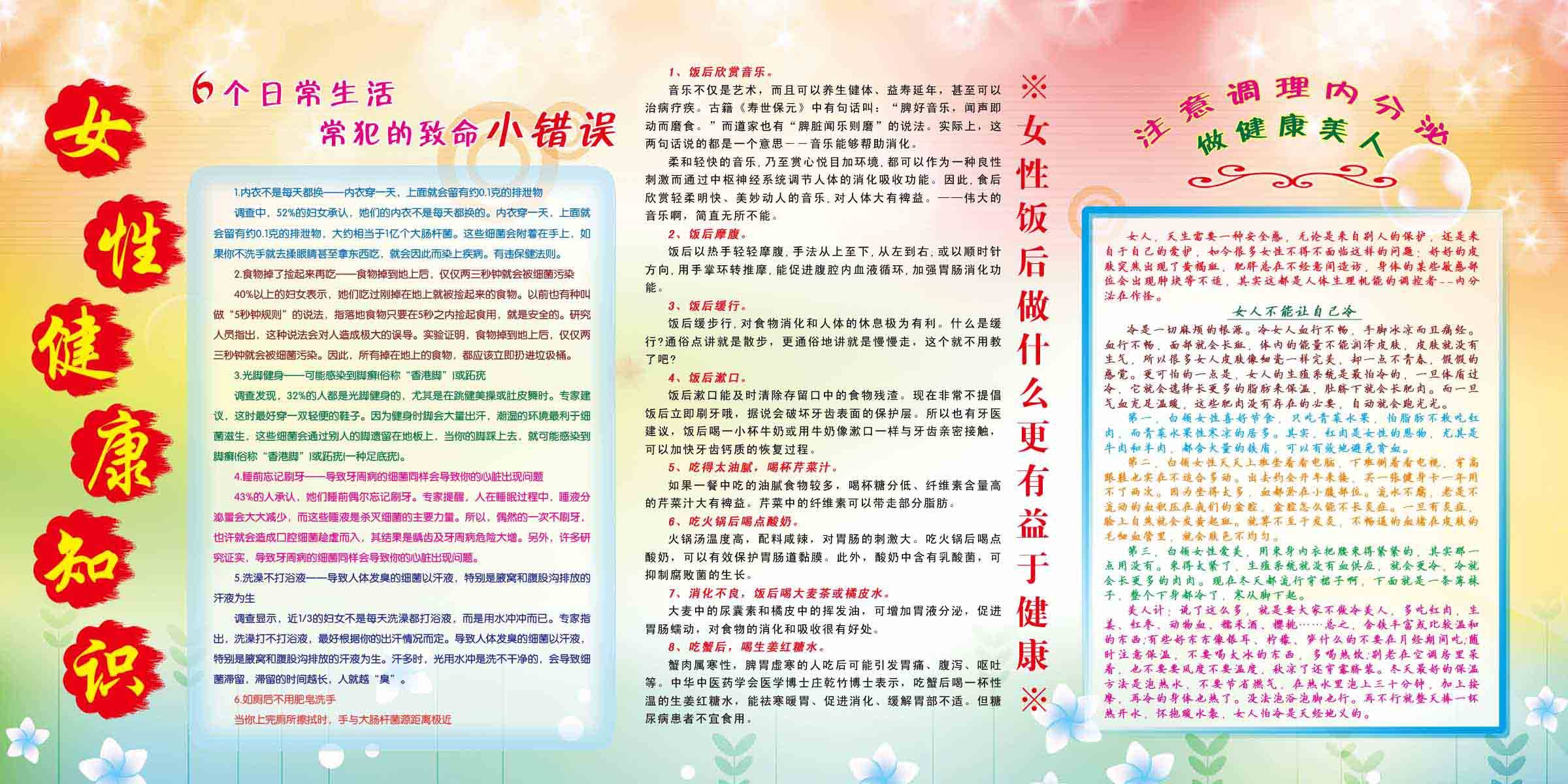 海报印制93素材健康展板266女性健康知识