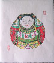 Suzhou Taohuawu woodcut New Year Pictures representative work of a group of harmony hand-made carved print rice paper gifts