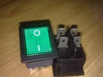 Zhongxun KCD4-201 N 4-foot pure green light ship switch Rocker switch double pole radiolabeling throw 15A