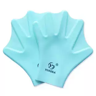 High-grade soft pure silicone hand webbed swimming equipment Paddling palm diving hand putt gloves Full palm net red artifact