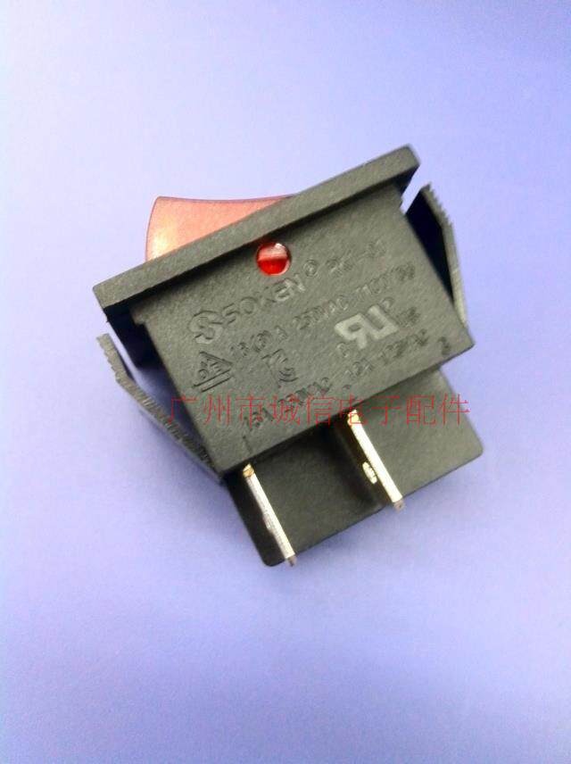 SOKEN Ningbo Mastercard rocker switch RK1-01 2*1N 4 feet black and red with light 16A 250V
