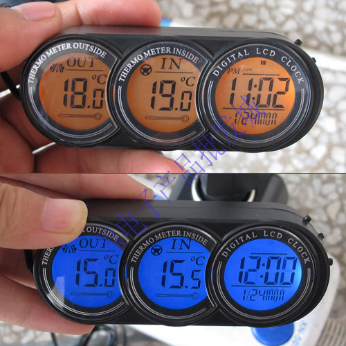 Car Inside And Outside Thermometer On-board Temperature Car Clock On-board Clock Car Thermometer Car Outside Temperature