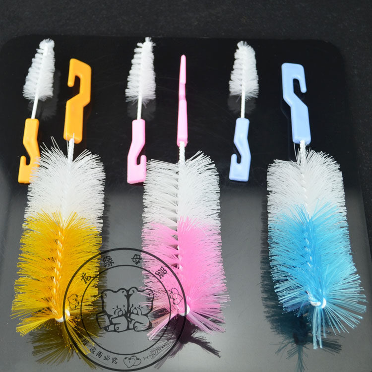 Special bottle nipple brush set nylon multi-purpose 2 pack suitable for cleaning all bottles 360 degree cleaning