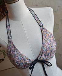 041415 Clearance European retro old-style steel ring bra with cup split bikini swimsuit