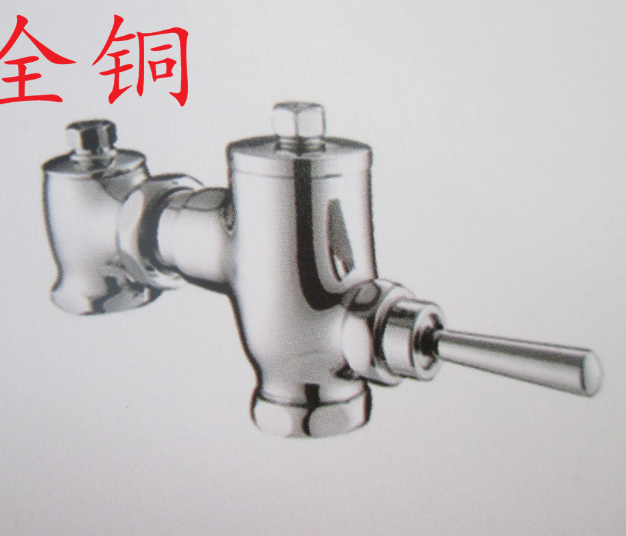 Copper hand-pressed horizontal telescopic flusher hand-pressed flush valve flusher toilet flush valve