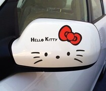 hello kitty Mirror stickers reflective stickers cartoon funny personality rearview mirror car stickers