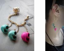(autumn home) Skull skull earthen ear hanging in European and American foreign trade original single ornament new