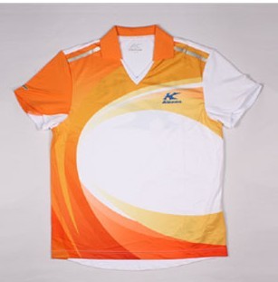 Kwon FAYG025-2 White Orange Men's Badminton Shirt KASON FAYG025 Badminton Suit