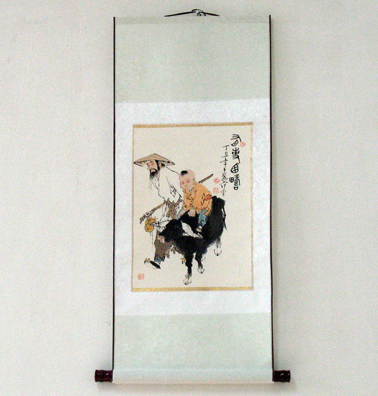 Calligraphy and painting scroll hanging paintings Gift hand painted imitation Fan Zeng Xiaopindu ancient contemporary art painting home decoration painting