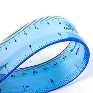 Able soft ruler 20cm fold constant ruler 6208 bendable soft ruler transparent colored ruler plastic