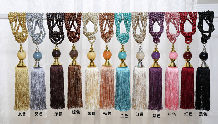 High - end European curtains hanging balls curtains strap - rope curtains tied - round curtains - buckle - pearl - line - 24 yuan