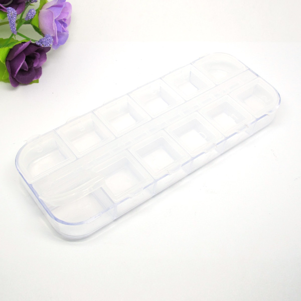 美甲工具\用品 饰品盒/钻盒 /收纳盒 掀盖12格双排独开 耐用