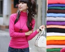 2019 Spring Autumn New Lady Pure Cotton High Collar Hit Undershirt Multicolored Optional Tailor-made