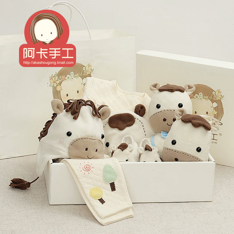 阿卡手工旗舰店小飞马宝宝八件套礼盒diy婴儿衣服用品布艺材料包 小轩窗