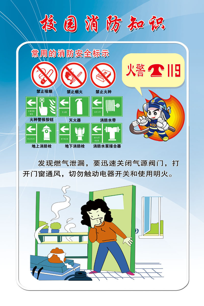 659海报印制展板素材743校园消防安全知识宣传漫画(13)