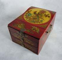 Antique double soy sauce mirror box Retro jewelry box Antique jewelry box Net Ju popular makeup box Juhu jewelry box