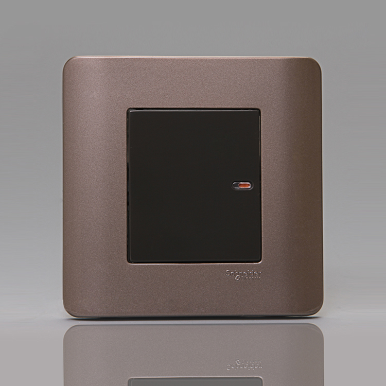 Schneider light point series open single link single control switch panel E8431 1 SZ lattice tuning brown