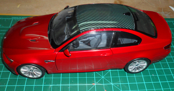 Red Pearl Paint Color Change Case 1 18BMWM3 Modified Jingshang Carbon Fiber Roof