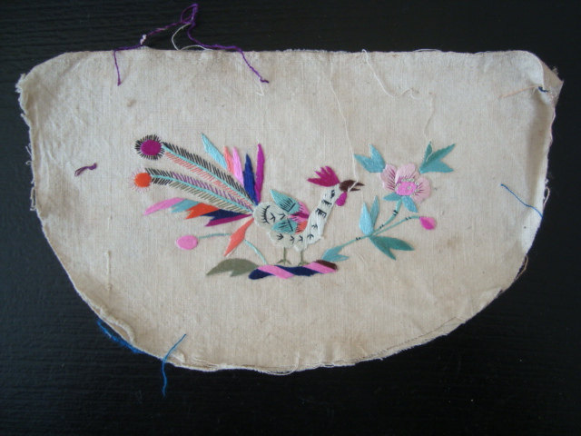 T790 Republic of China embroidered peony Phoenix Tucotton cloth small pocket embroidered well