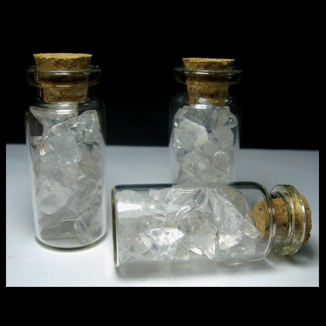 Crystal Gravel Permissible Bottle SS7710PB1 * Ping An bottle Drift bottle * transparent white crystal (5cm28g)