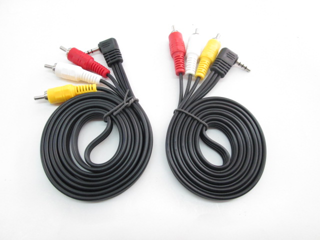 1 pair of 3 audio and video cable 3 5MM plug 3 in 1 5m copper core wire - mobile DVD - Levision set-top box etc