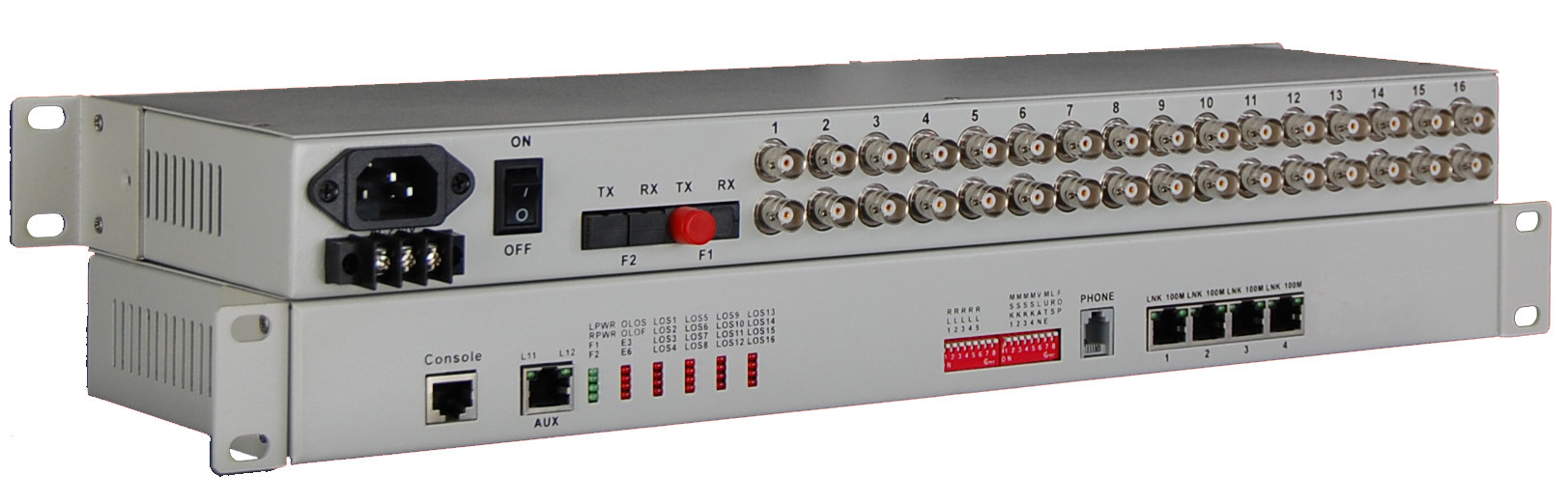 PDH optical transceiver: 16E1 100m Ethernet PDH optical transceiver (set)