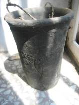 50s black ceramic cylinder carved trifish chopsticks cage Family decoration vase 1