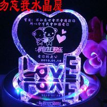 Crystal LOVE ornaments colorful rotating lamp holder wedding gift birthday holiday special