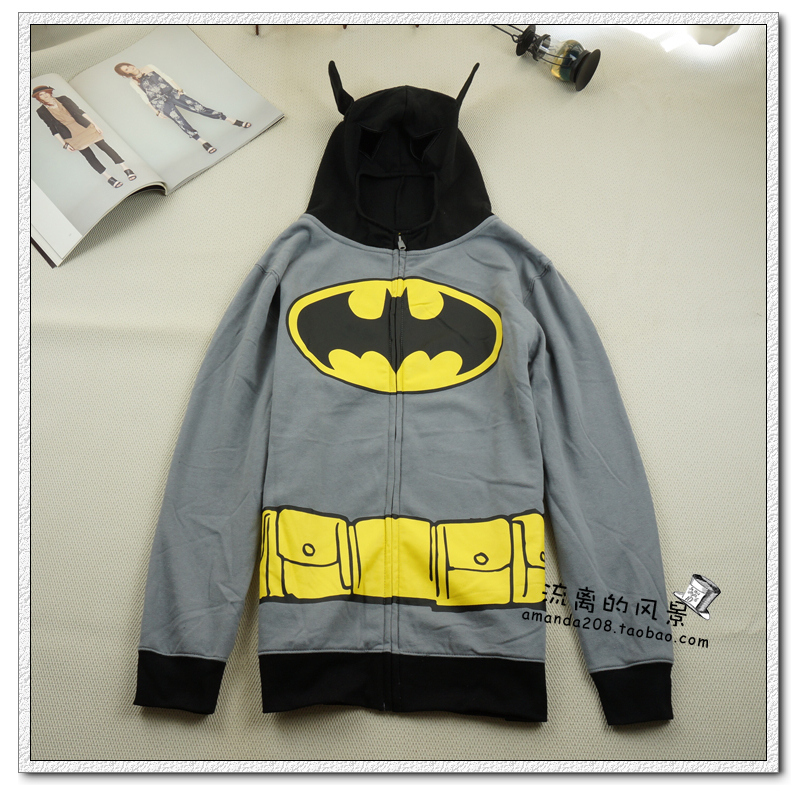 Special Sale European Style Batman Marvel Friends Mask Hooded Cosplay Sweatshirt Hoodie Large Size Thin