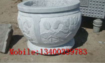 Antiquity - carved flower pot fish tank Qingstone carvings Han white jade carvings courtyard decoration stone carvings 141