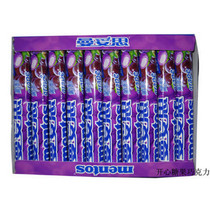 Mentos crispy soft heart beads chewy inflatable sugar grape flavor 1*24 pcs