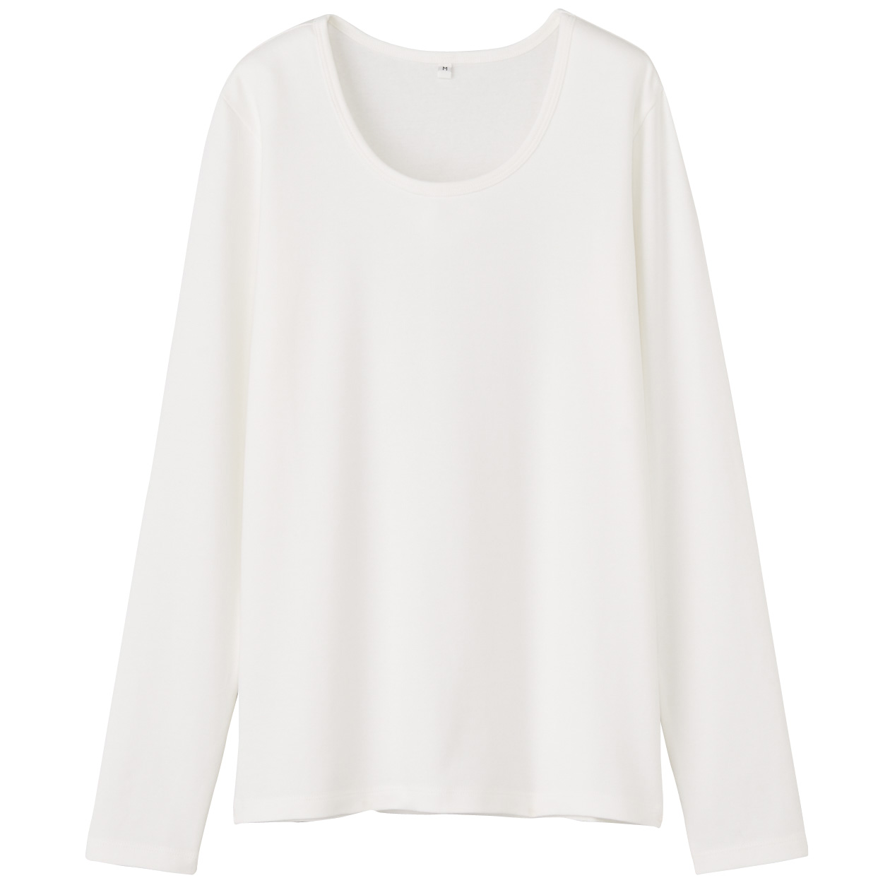 无印良品MUJI 女式 棉弹力圆领长袖T恤