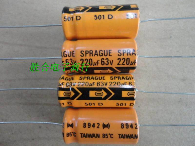 SPRAGUE capacitor 63v220uF American Sibi 220UF 63V original new axial fever electrolytic capacitor
