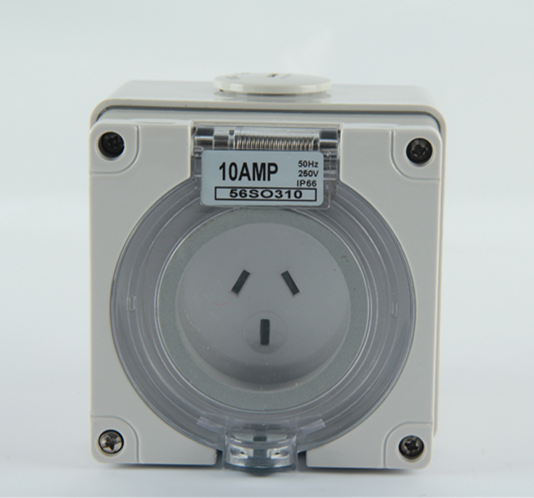 Rainproof socket 3-hole rainproof socket new national standard 10a outdoor waterproof and rainproof socket bathroom 56so310