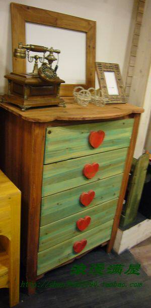 (yesterday Country) Fish people legends Collage Five Bucket Cabinets Five Bucket Closet Solid Wood Furniture Innate