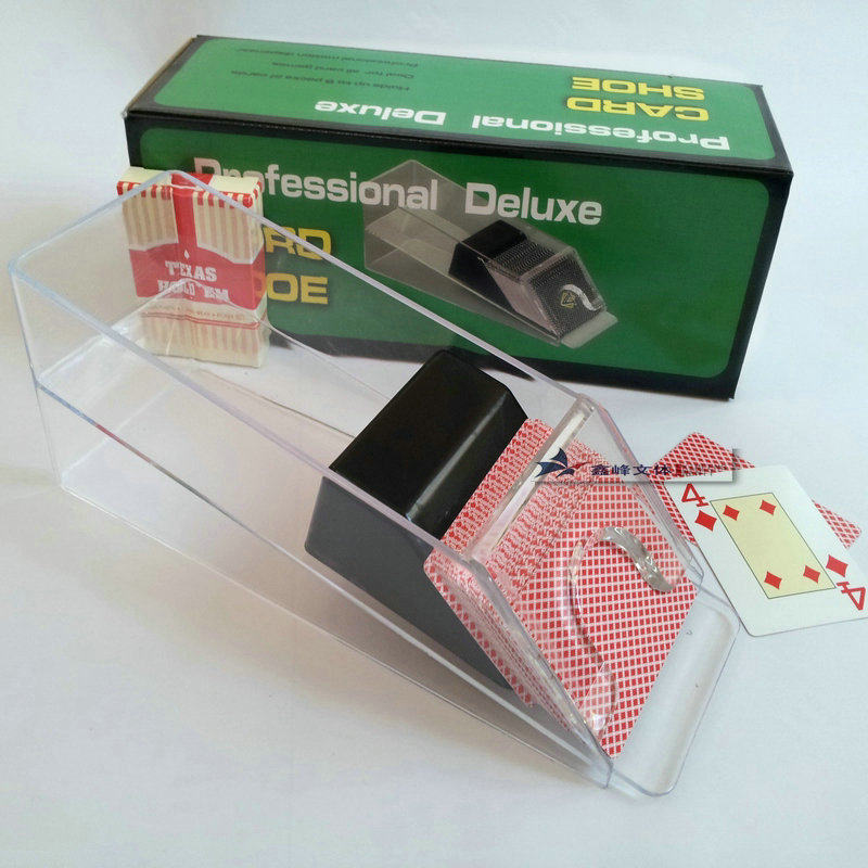 Transparent six decks of card machine Texas Hold'em Poker dealer Baccarat 21 dragon tiger card boots are suitable for 1-6 pay