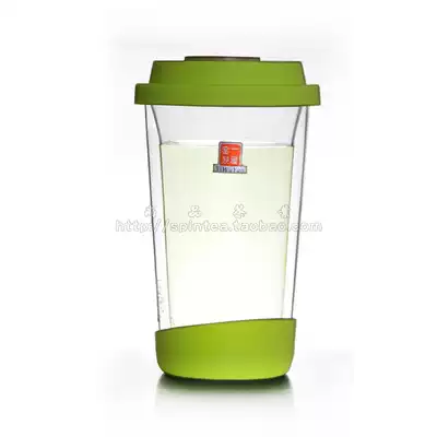 A house kiln heat-resistant double-layer transparent glass herbal teacup with lid Water cup with lid Thermal insulation creative