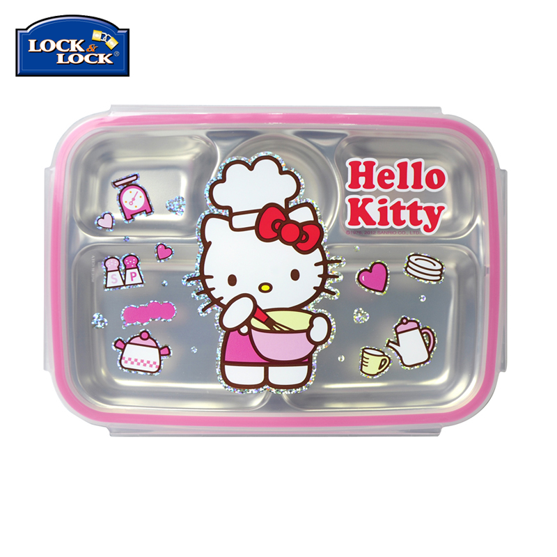 LockLock乐扣乐扣  hello kitty 宝宝不锈钢餐具餐盘 分隔饭盒