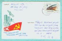 Vietnam real cover 2000 WWF stamps 8 fish 400d stamps on the back