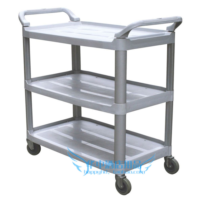 Thickened small multi-purpose three-layer trolley Gray cleaning service car KTV clear charter car Dinner plate collection car