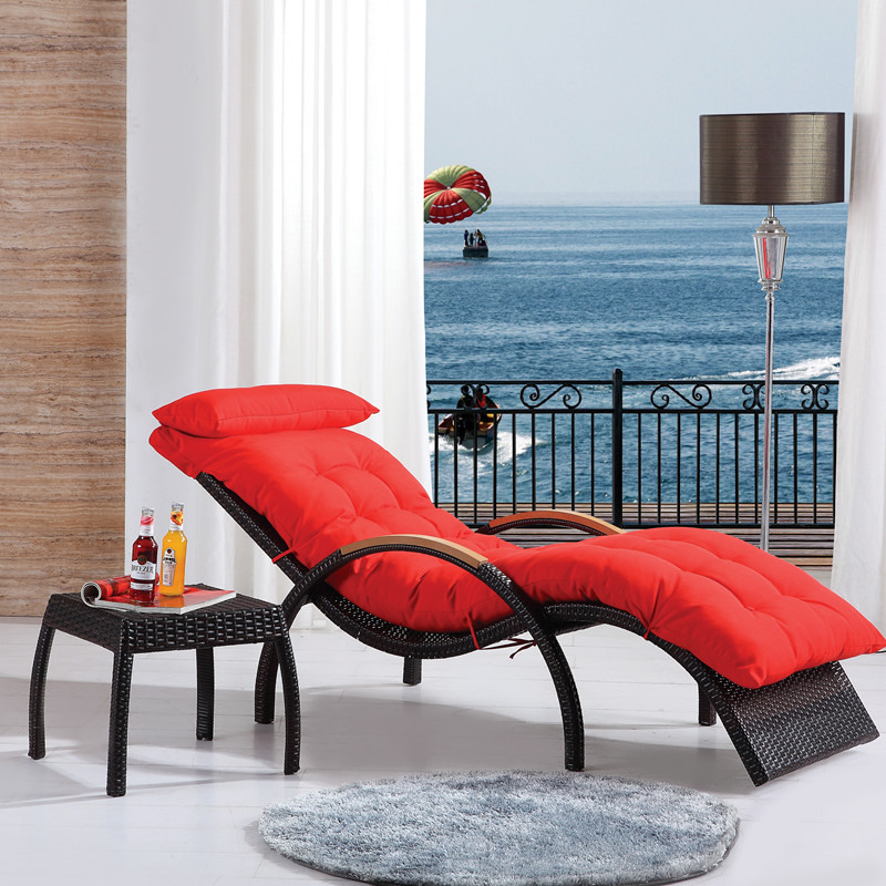 White reclining chair is specially for export balcony leisure chair reclining chair rattan chair nap chair lazy chair outdoor beach chair spot