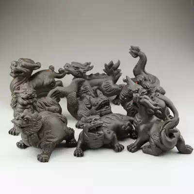 Tea set, tea pet object, Dragon birth, nine children, tea pet, looking at the sky