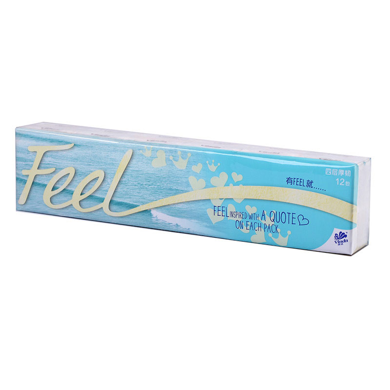 【天猫超市】维达FEEL系列品质手帕纸4层7张12包210mm*210mm纸巾