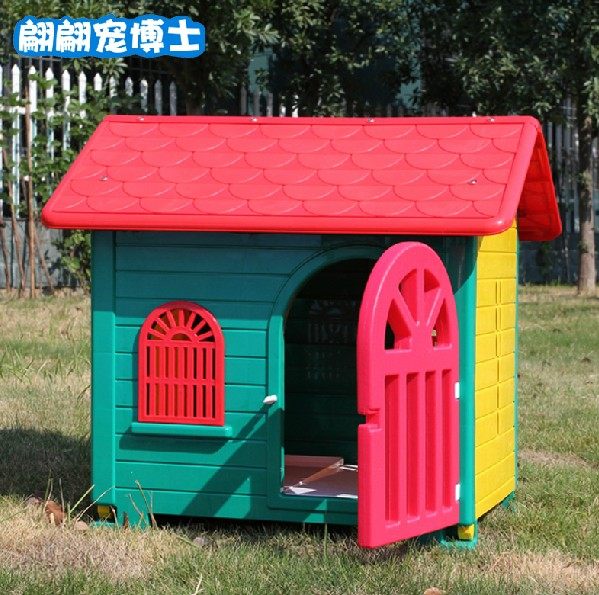 Pet doctor plastic luxury dog ​​house cat dog house outdoor dog cage with toilet tray poodle dog kennel