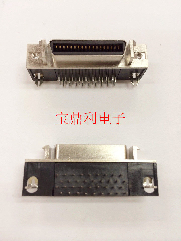 Taiwan SCSI 36-bit curved female-slot type with ear SCSL 36P connector connector