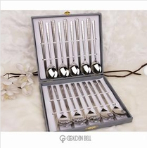 Korean original imported brand cooking kitchenware GoldenBell stainless steel spoon chopsticks set