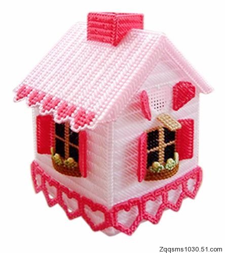 Three-dimensional embroidery wool embroidery cross stitch small house tissue box free cutting factory direct wholesale price 3 pieces